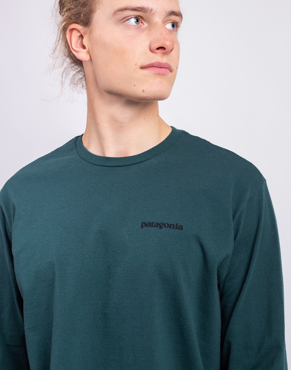 Patagonia M's L/S P-6 Logo Responsibili-Tee Cascade Green M