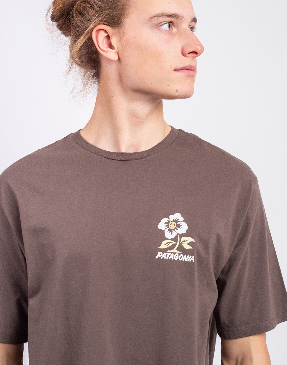Patagonia M's Balance Organic T-Shirt Peace Seeds: Marlow Brown M