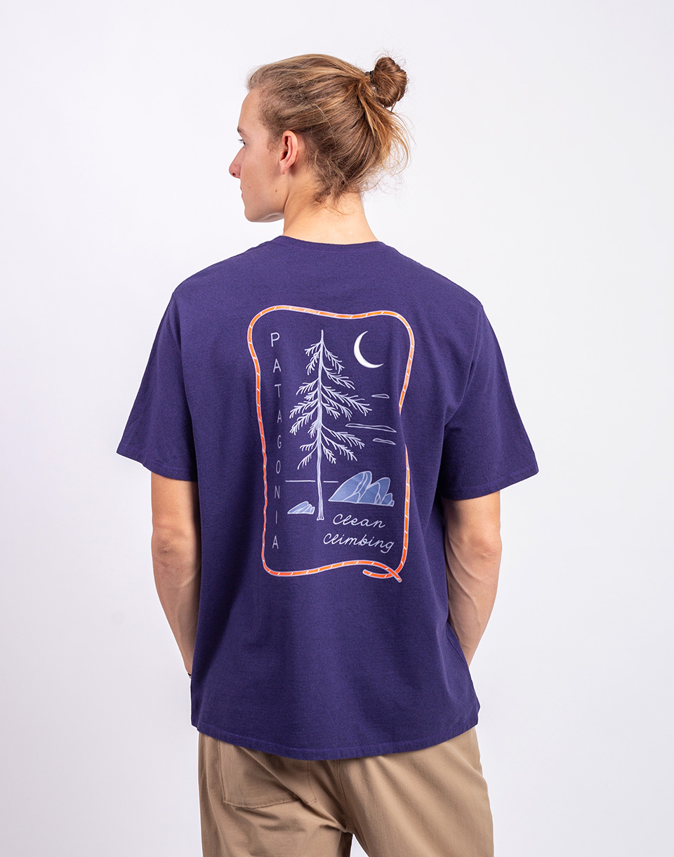 Patagonia M's Clean Climb Roots Responsibili-Tee Plummet Purple XL