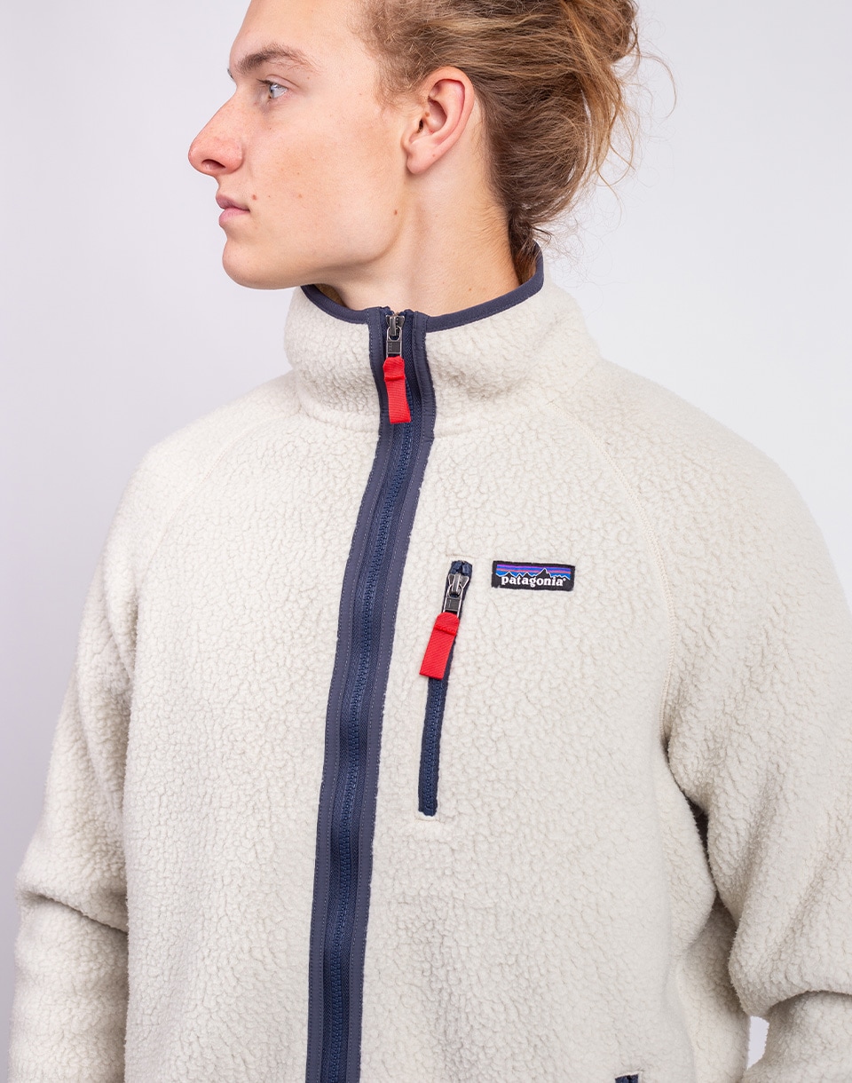 Patagonia M's Retro Pile Jacket Pelican w/Smolder Blue M