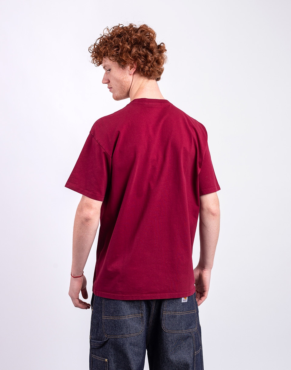 Carhartt WIP S/S Faded Pond Corps T-Shirt Marsala heavy stone wash M