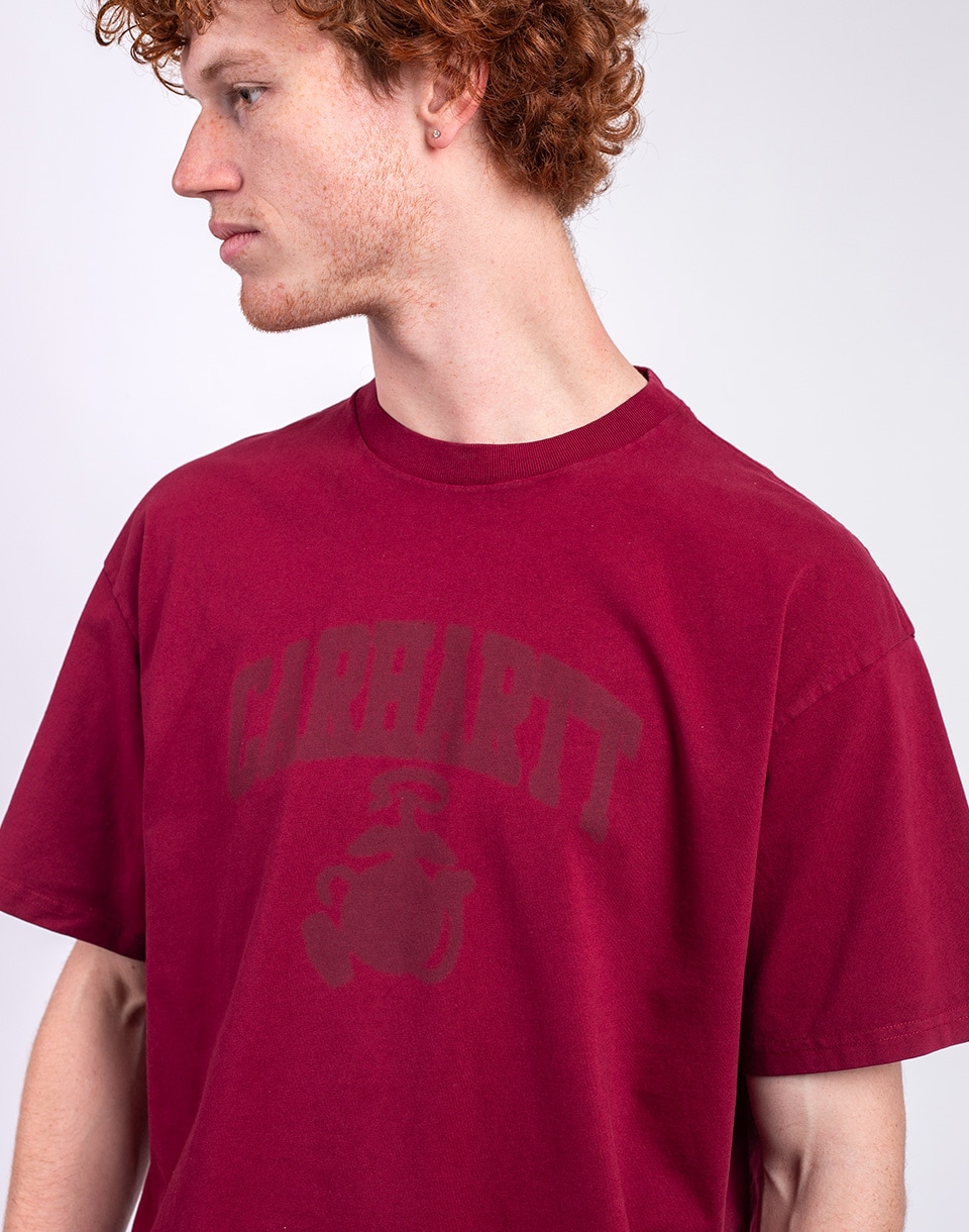 Carhartt WIP S/S Faded Pond Corps T-Shirt Marsala heavy stone wash M