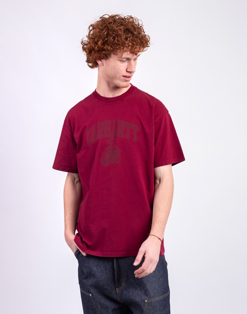 Carhartt WIP S/S Faded Pond Corps T-Shirt Marsala heavy stone wash L
