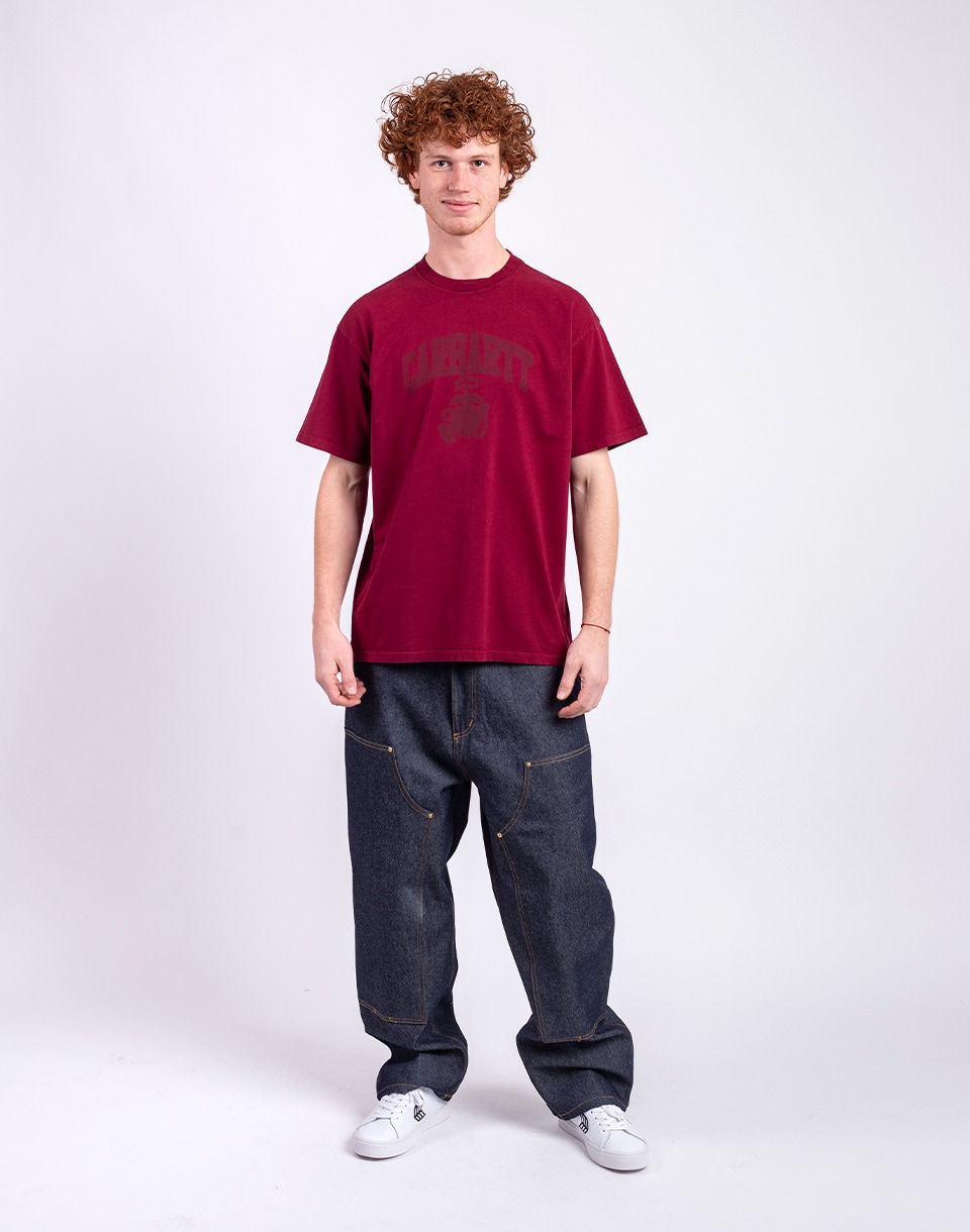 Carhartt WIP S/S Faded Pond Corps T-Shirt Marsala heavy stone wash M