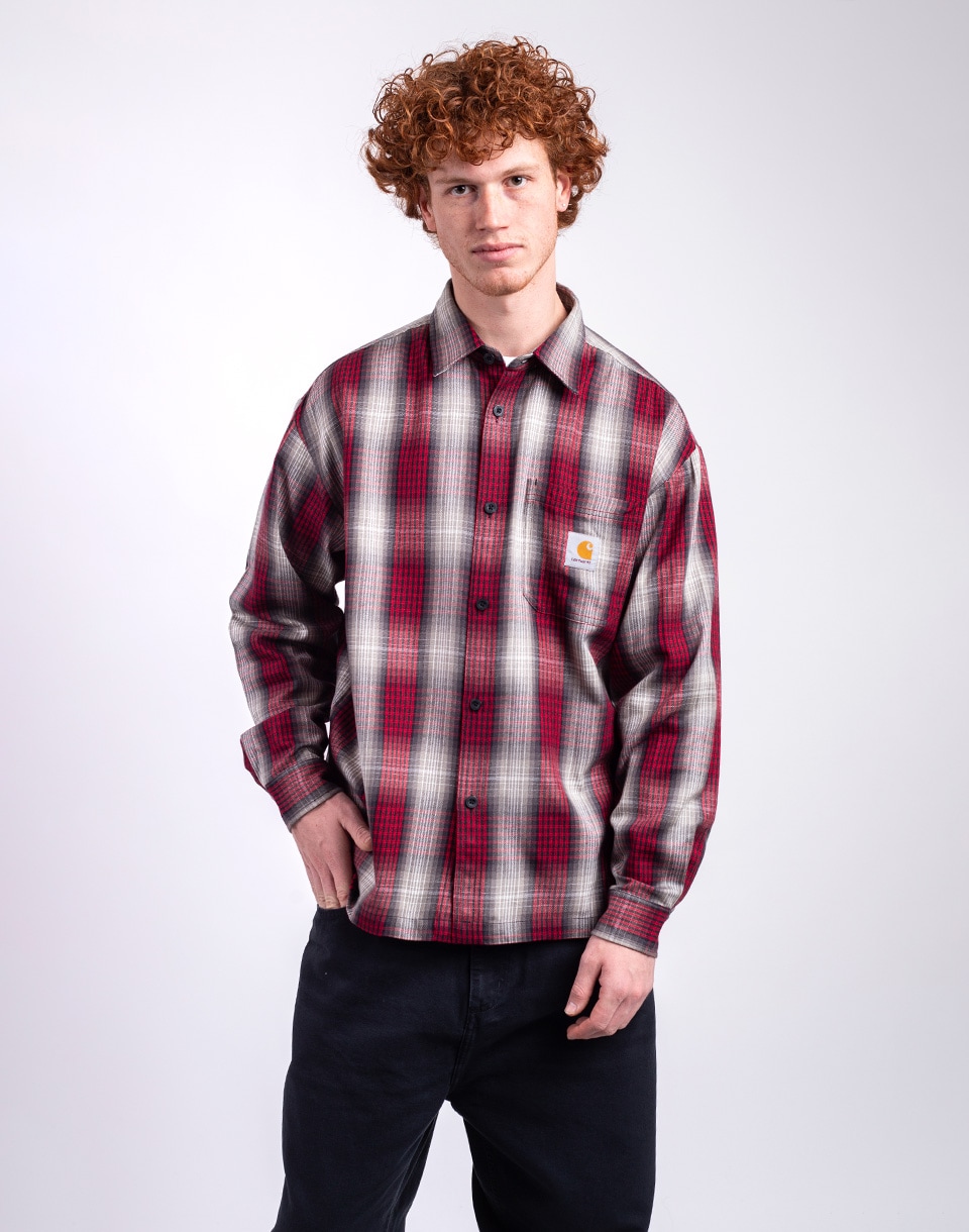 Carhartt WIP L/S Harlin Shirt Harlin Check, Chili Pepper L