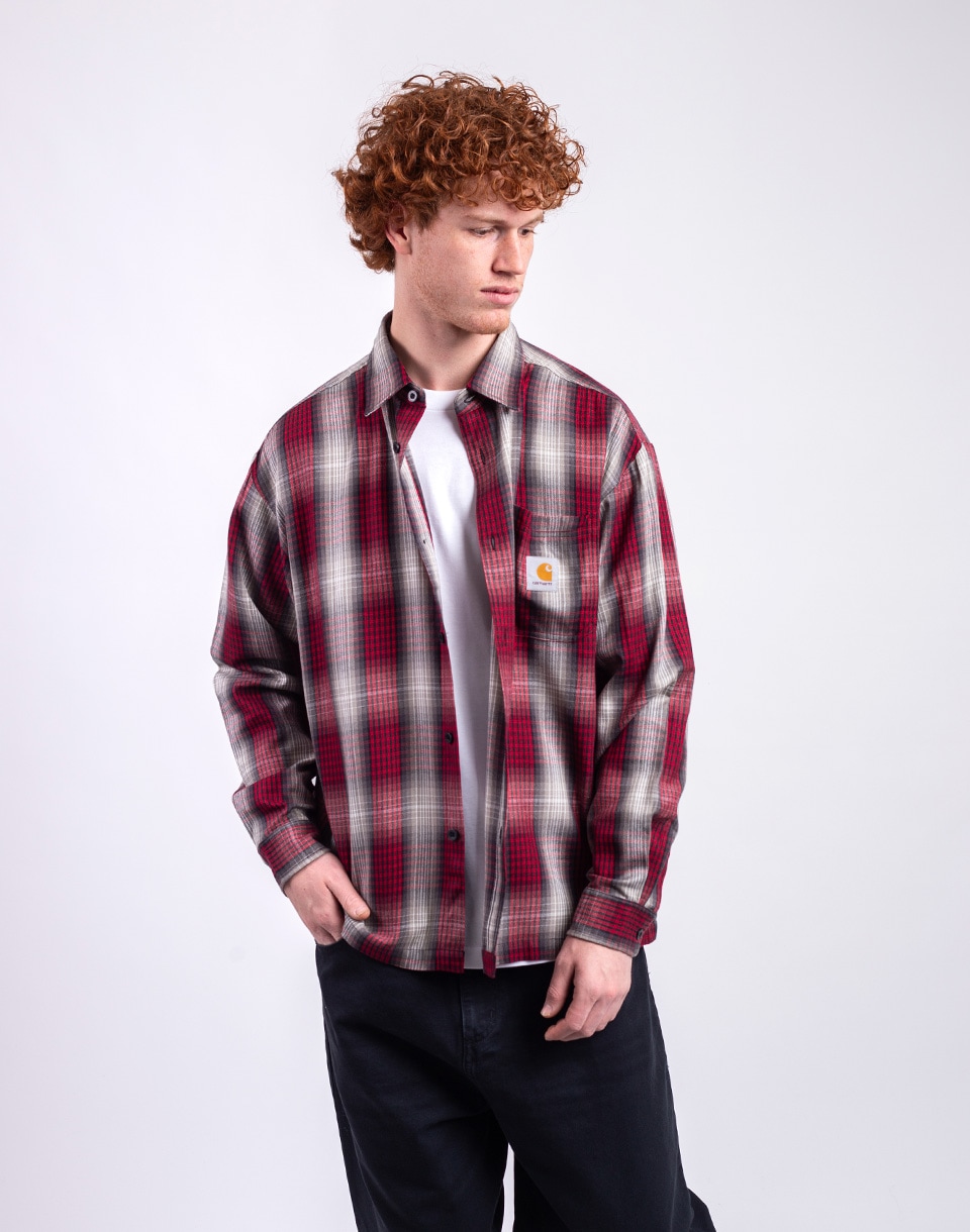 Carhartt WIP L/S Harlin Shirt Harlin Check, Chili Pepper L