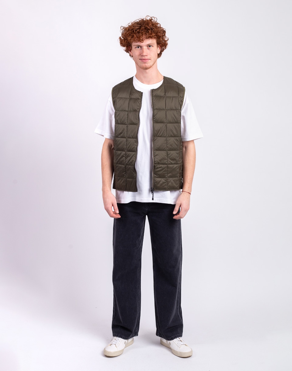 Taion Crew Neck Zip Down Vest D.OLIVE S