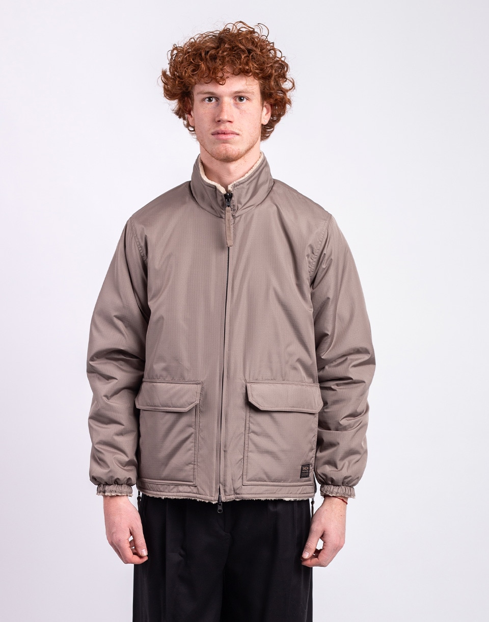 Taion Non Down Military Reversible Boa Hi Neck Jacket L.MOCHA×BEIGE M