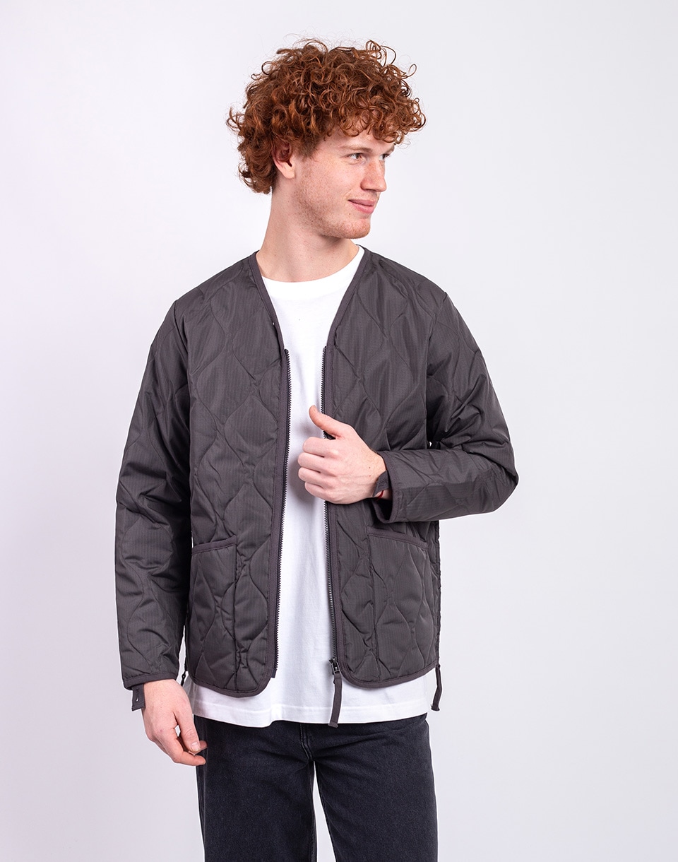 Taion Unisex Military W-Zip V-Neck Down Jacket CHARCOAL XL