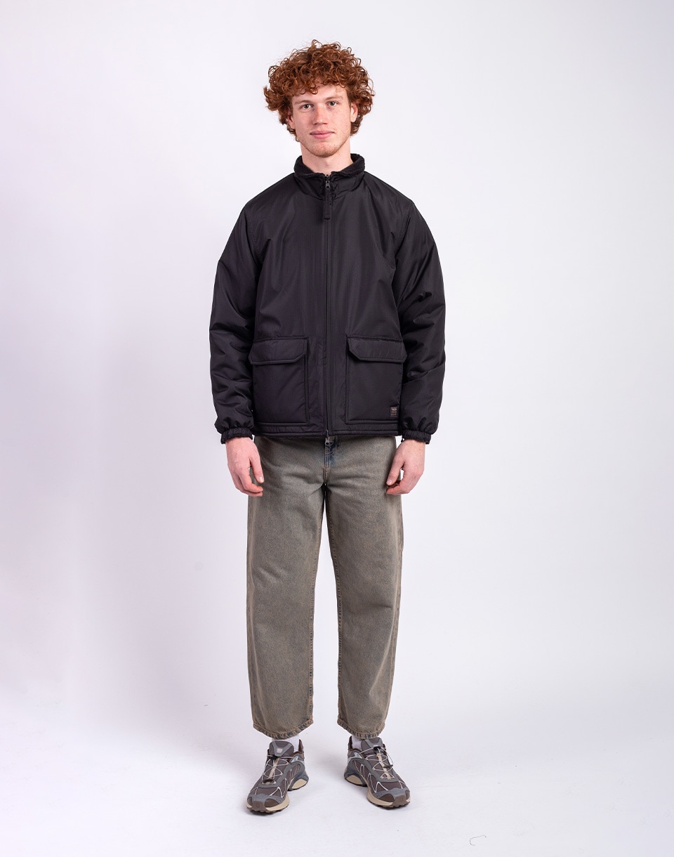 Taion Non Down Military Reversible Boa Hi Neck Jacket BLACK×BLACK S