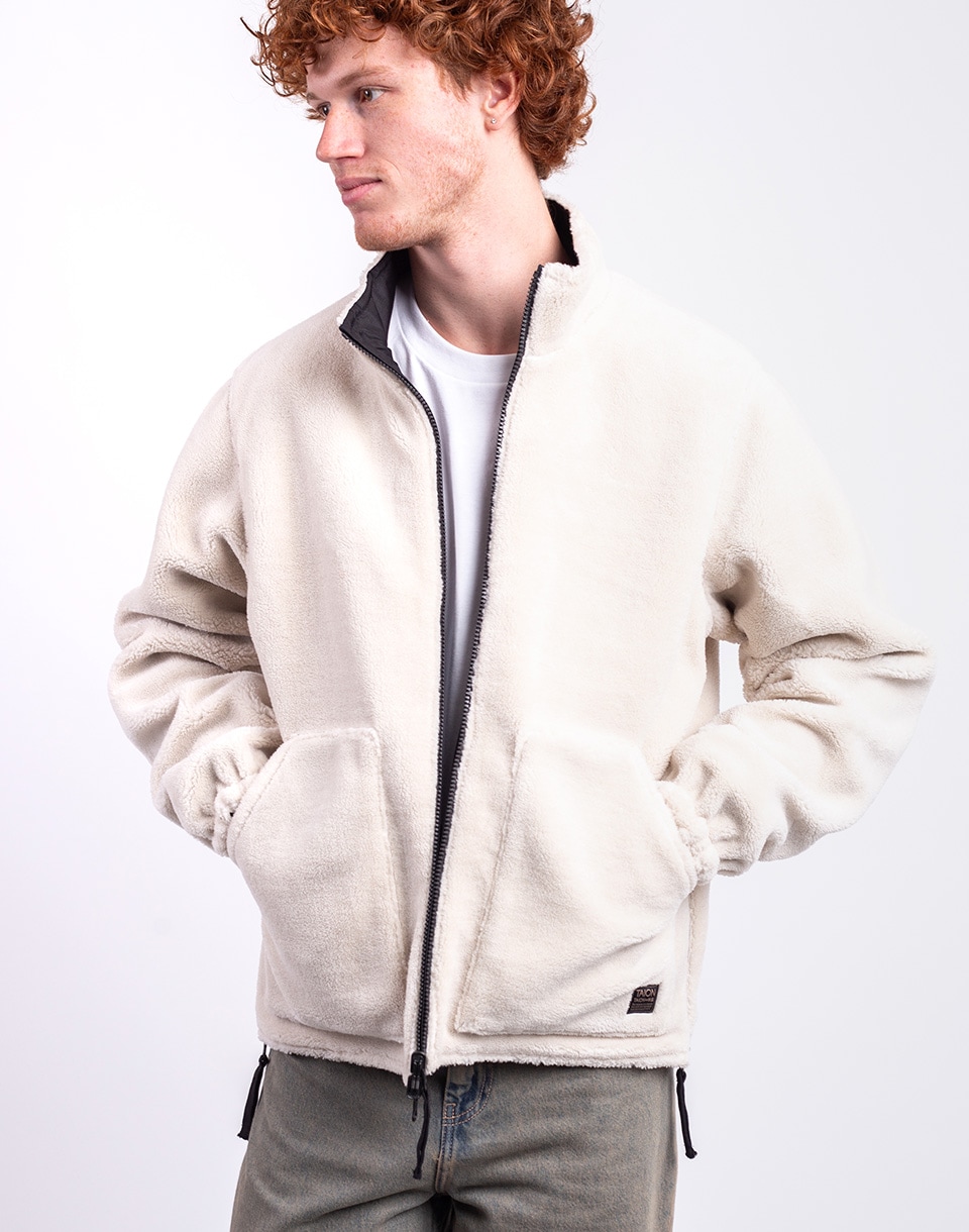 Taion Non Down Military Reversible Boa Hi Neck Jacket BLACK×CREAM M