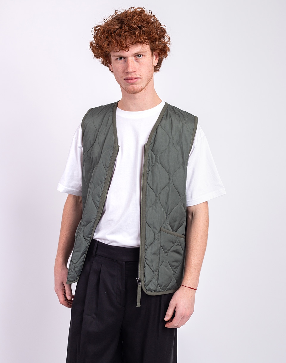 Taion Unisex Military Zip V-Neck Down Vest OLIVE XL