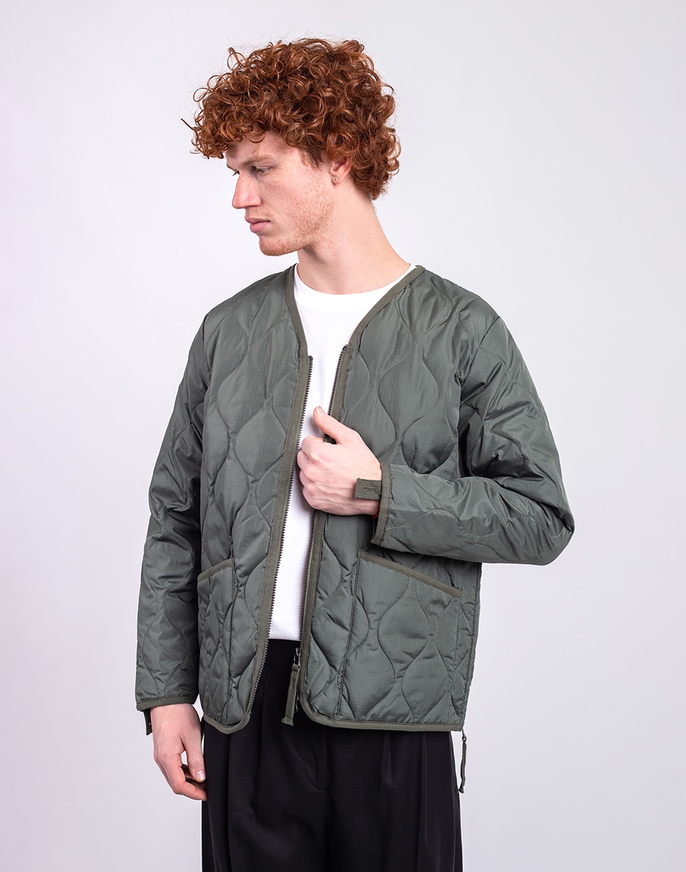 Taion Unisex Military W-Zip V-Neck Down Jacket OLIVE L