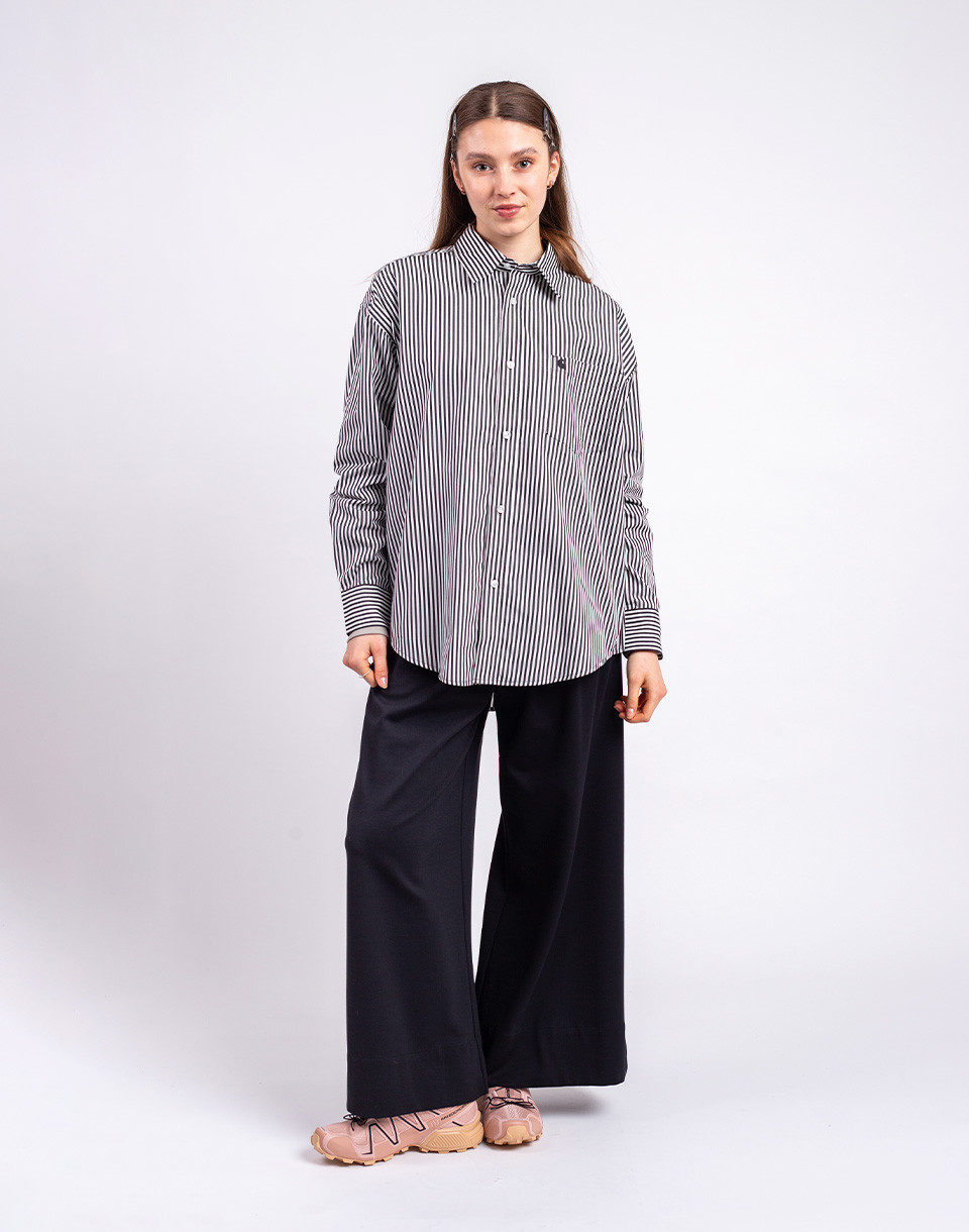 Carhartt WIP W' L/S Daldry Shirt Daldry Stripe, Black/Wax S
