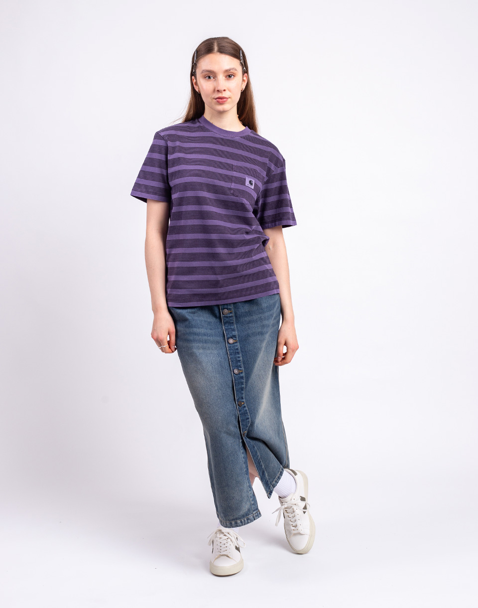 Carhartt WIP W' S/S Hanson Pocket T-Shirt Hanson W Stripe, Lokers garment dyed M