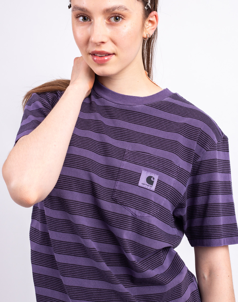 Carhartt WIP W' S/S Hanson Pocket T-Shirt Hanson W Stripe, Lokers garment dyed M