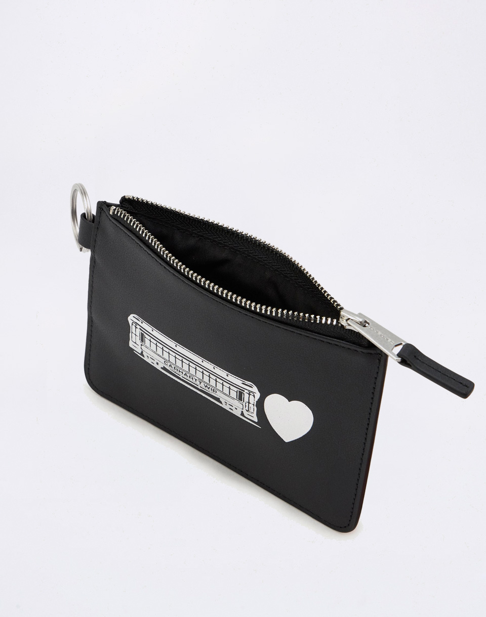 Carhartt WIP Deconstructed Leather Wallet Black/Silver