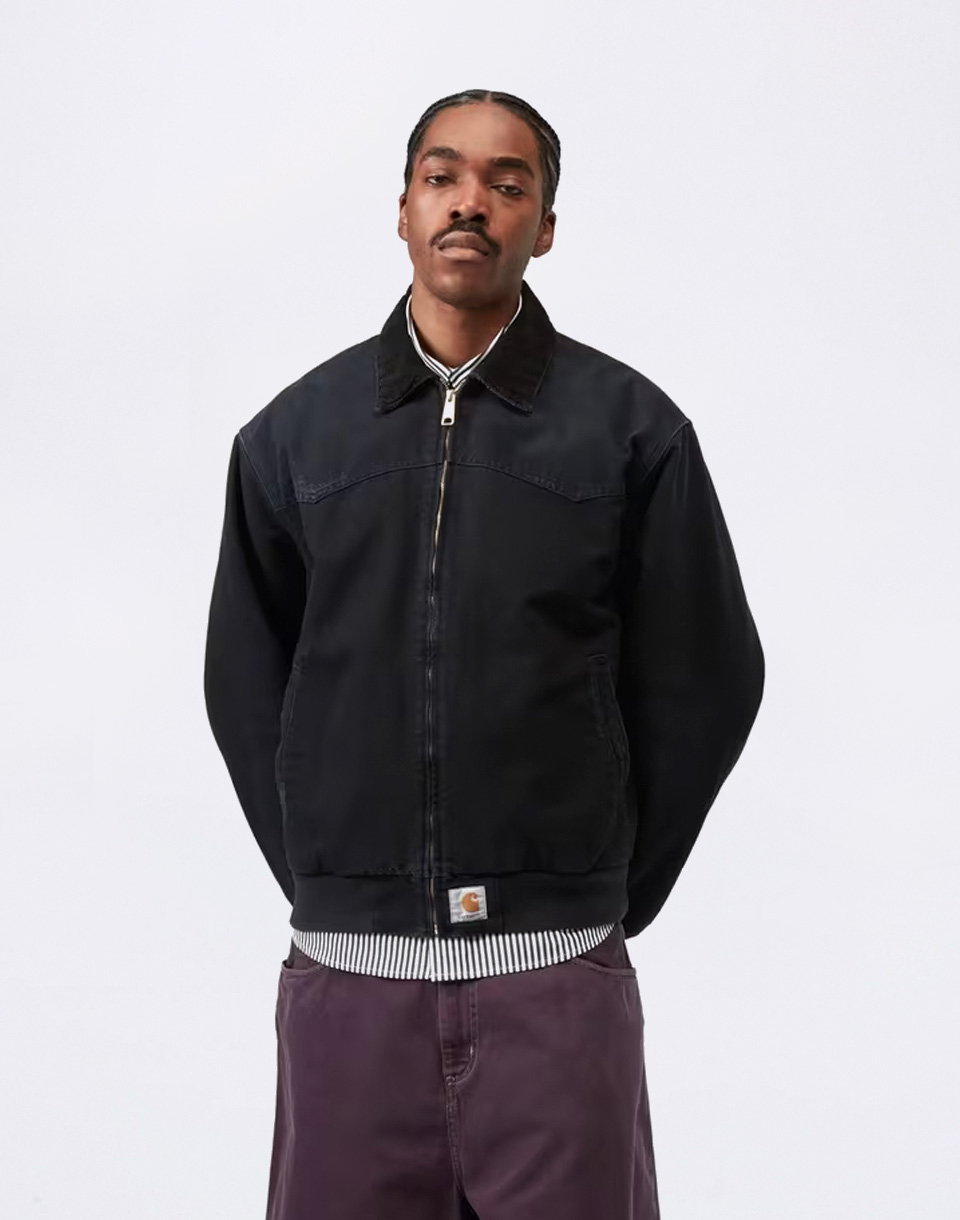 Carhartt WIP OG Santa Fe Jacket Black/Black grind wash S