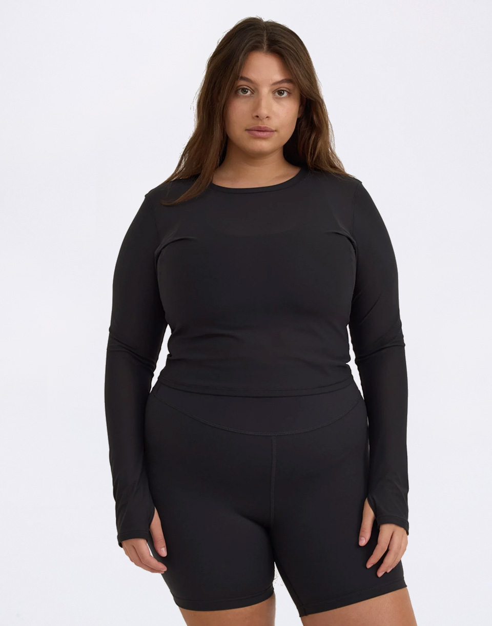 Organic Basics Active Mesh Long Sleeve Tee Black S