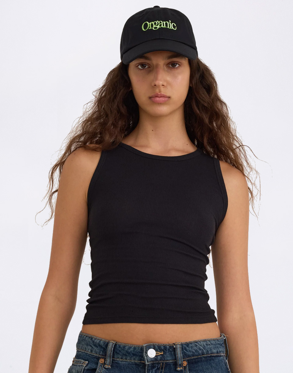 Organic Basics Core Rib Tank Top Black L