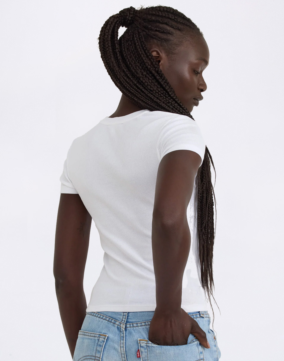 Organic Basics Core Rib Tee White S