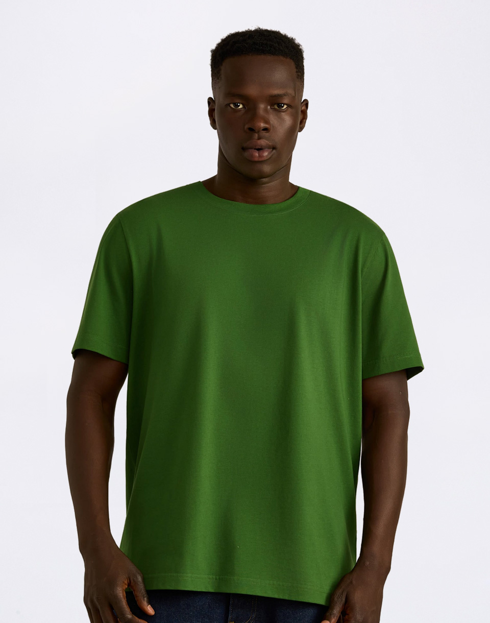 Organic Basics True Heavy Boxy Fit Tee Evergreen S