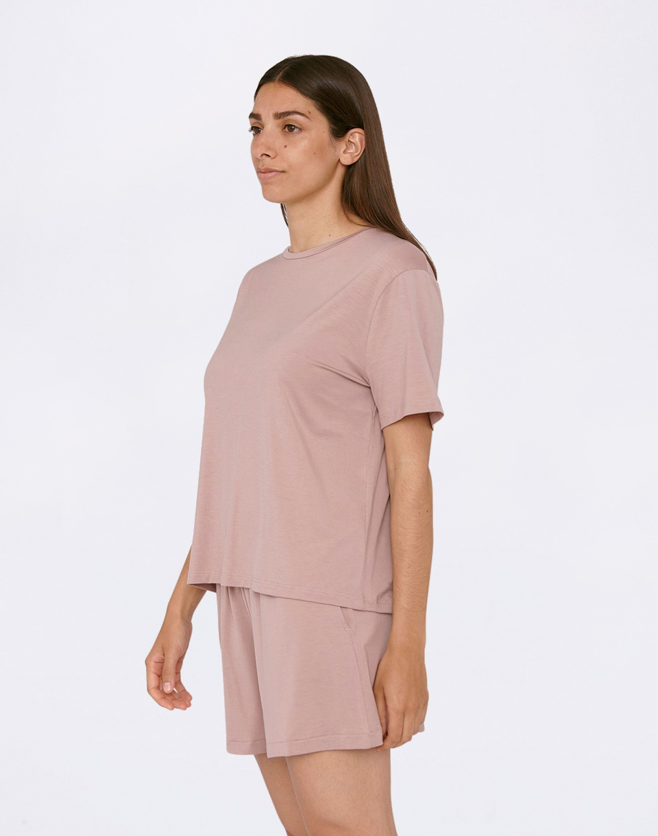 Organic Basics Soft Touch Boxy Tee Dusty Rose S