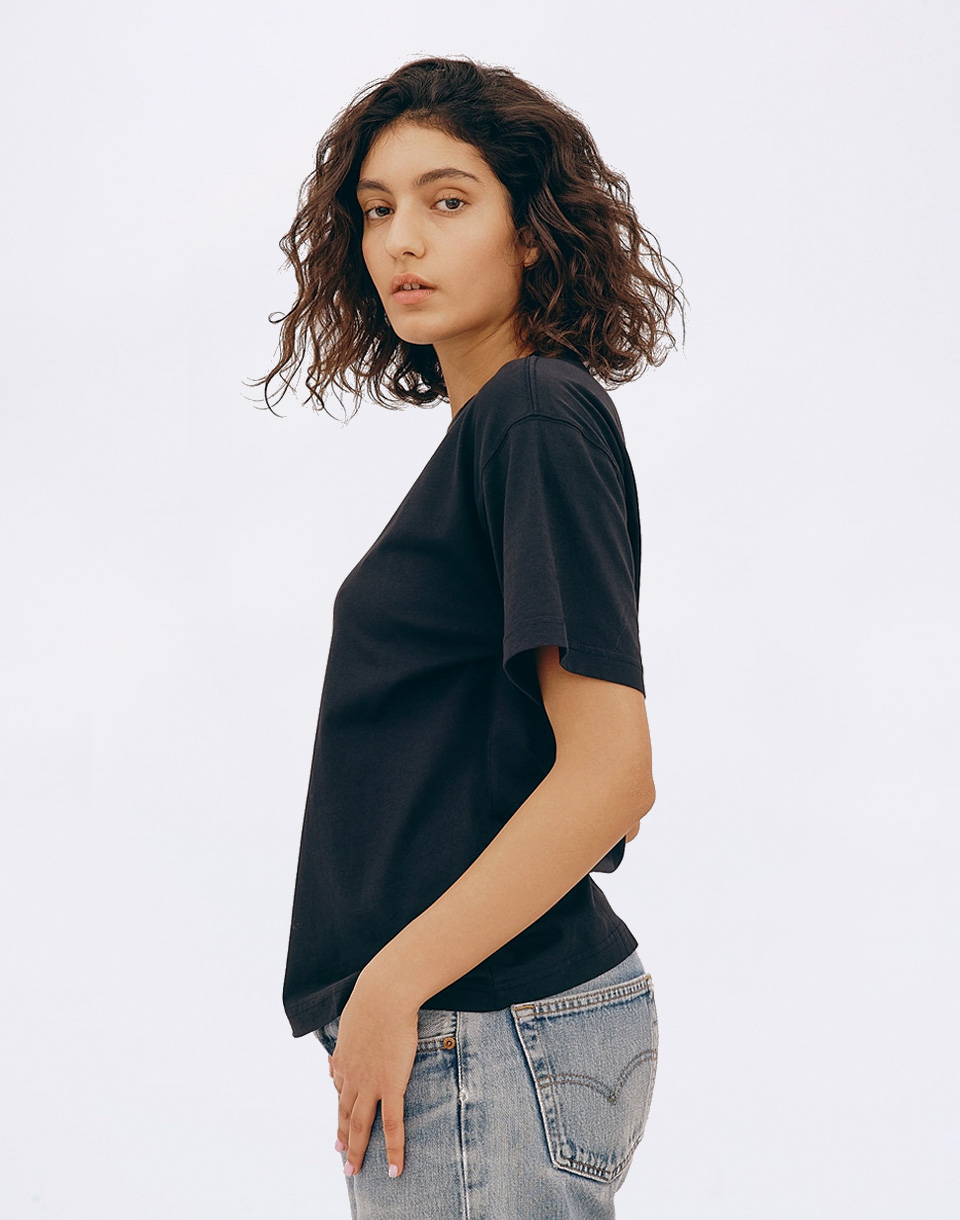 Organic Basics True Boxy Tee Black M