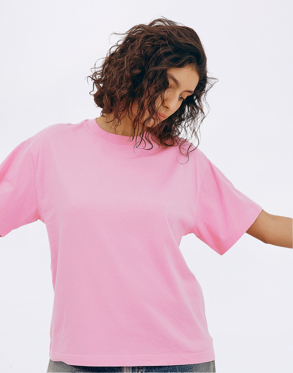 Organic Basics True Boxy Tee Soft Pink M