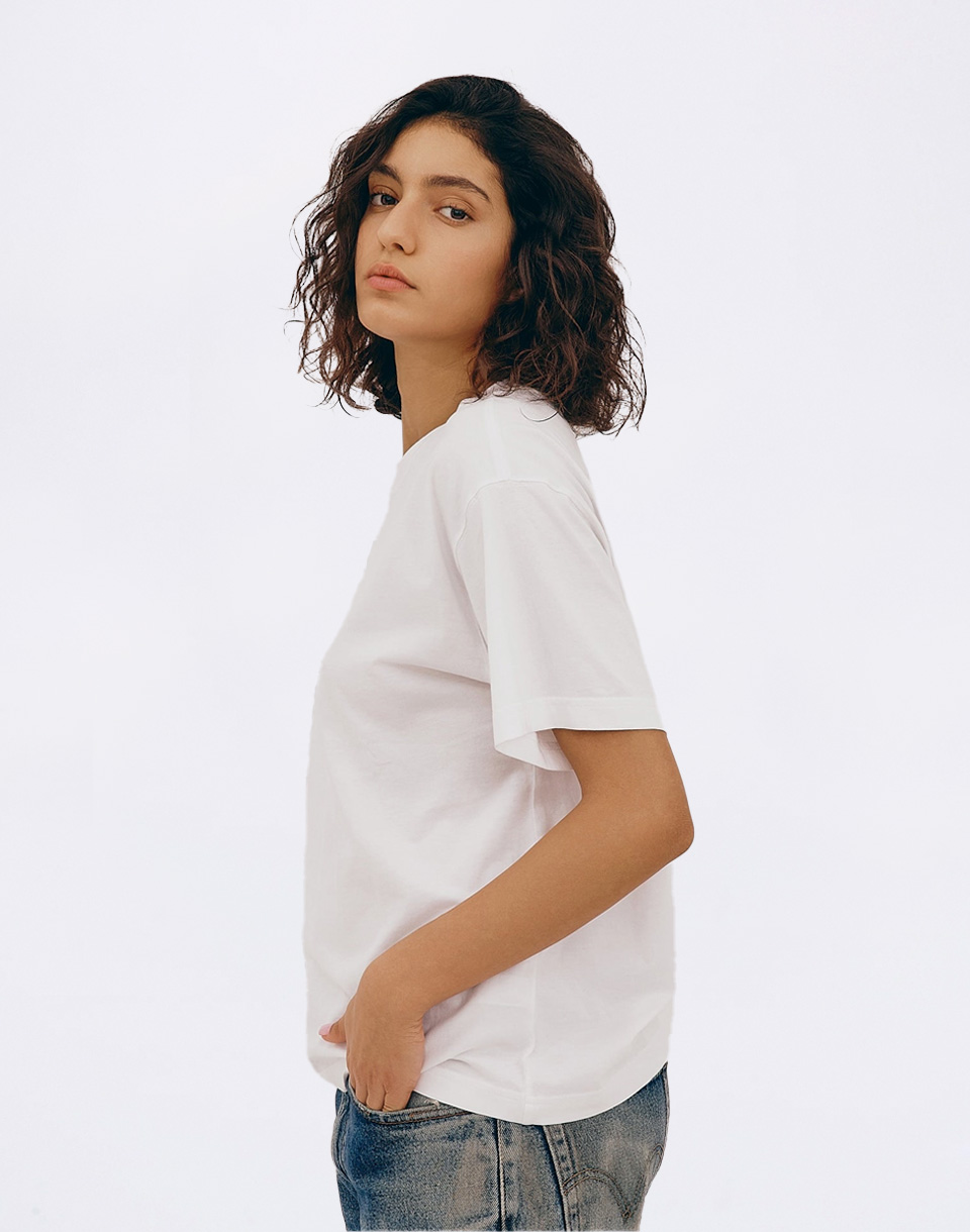 Organic Basics True Boxy Tee White M