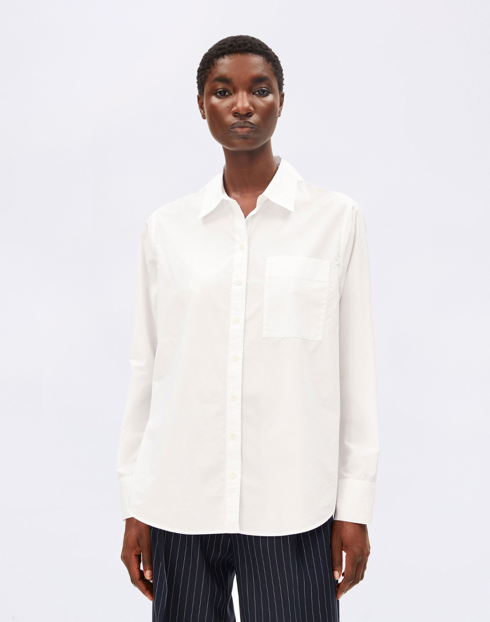 Armedangels Loose Poplin Shirt Blouse 188 white S