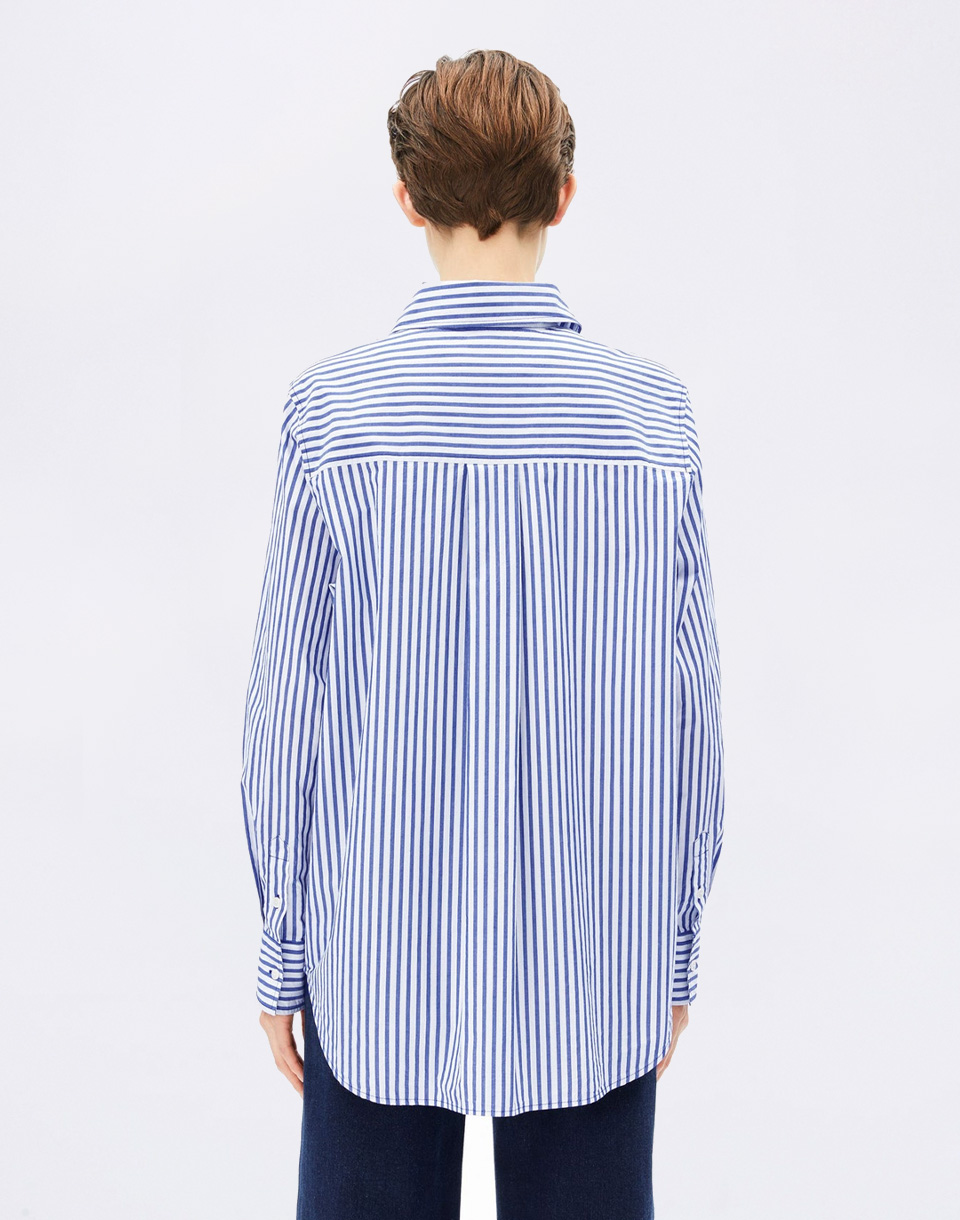 Armedangels Striped Loose Fit Blouse 2688 white-dynamo blue S