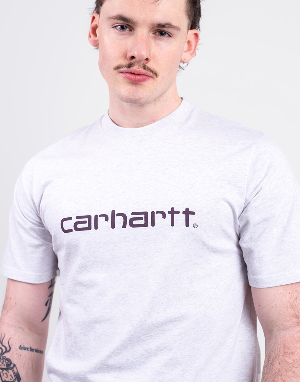 Carhartt WIP S/S Script T-Shirt Ash Heather/Cozy Purple M