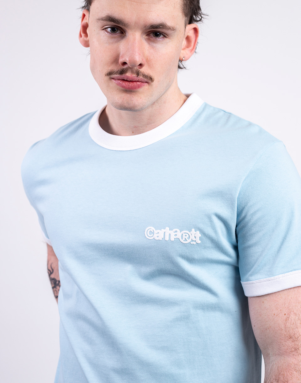 Carhartt WIP S/S Ip Ringer T-Shirt Icaria/White/White S