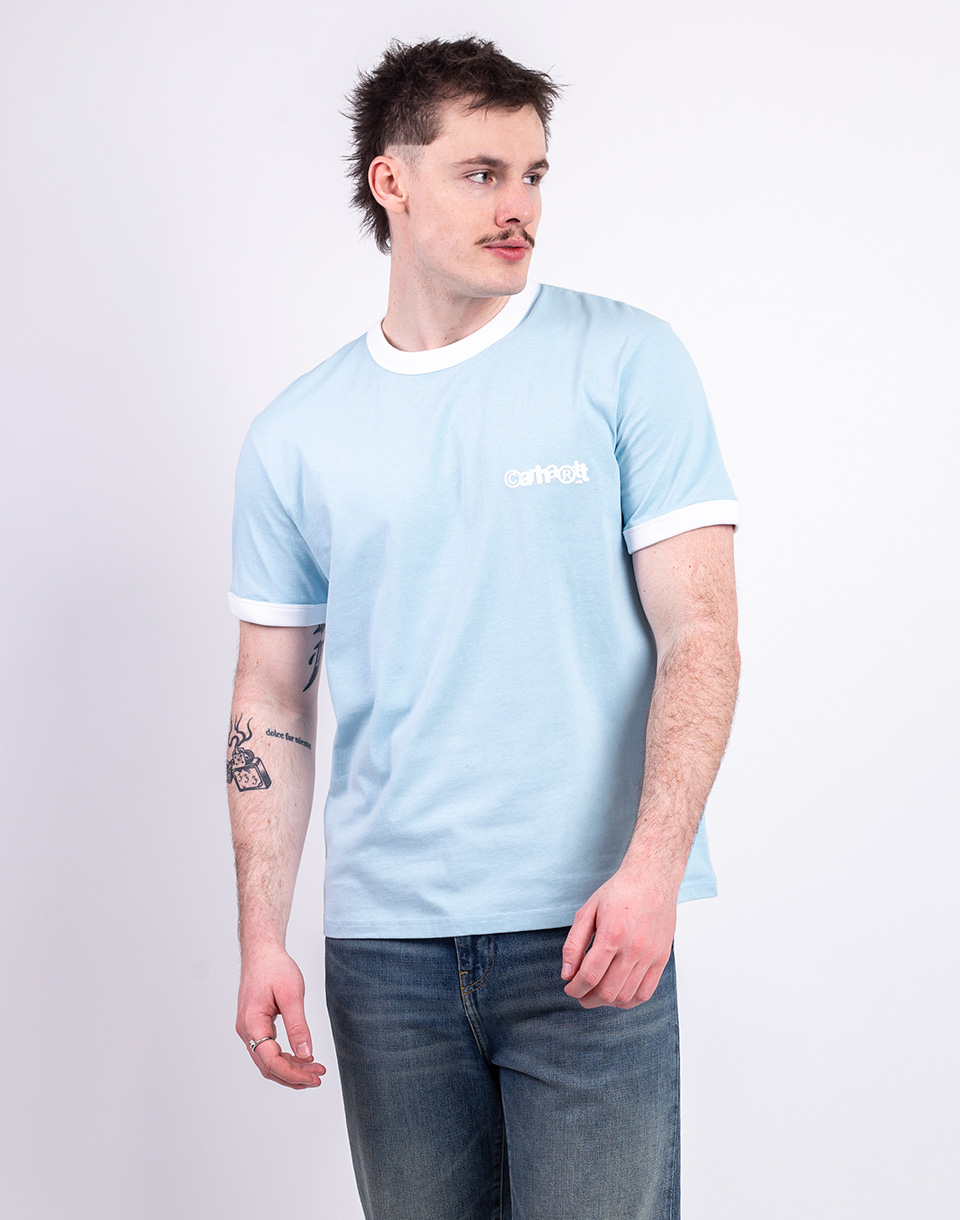 Tričko Carhartt WIP S/S Ip Ringer T-Shirt Icaria/White/White