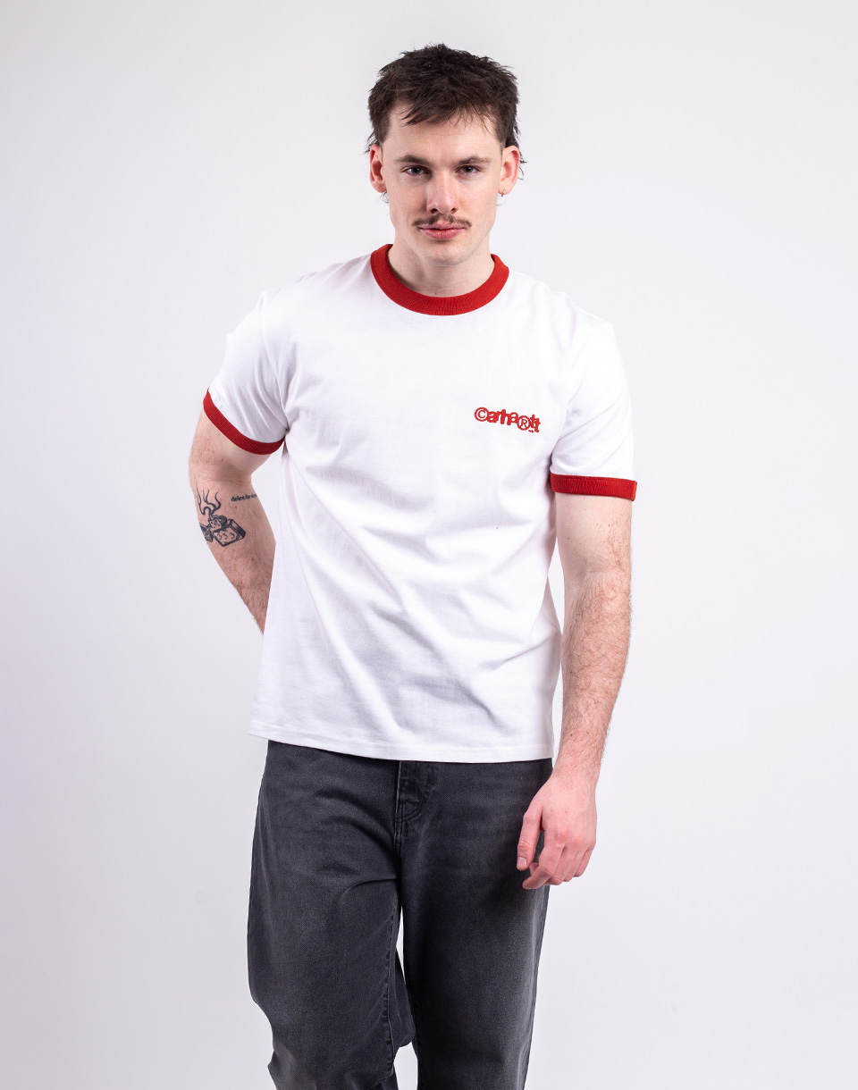 Tričko Carhartt WIP S/S Ip Ringer T-Shirt White/Red/Red