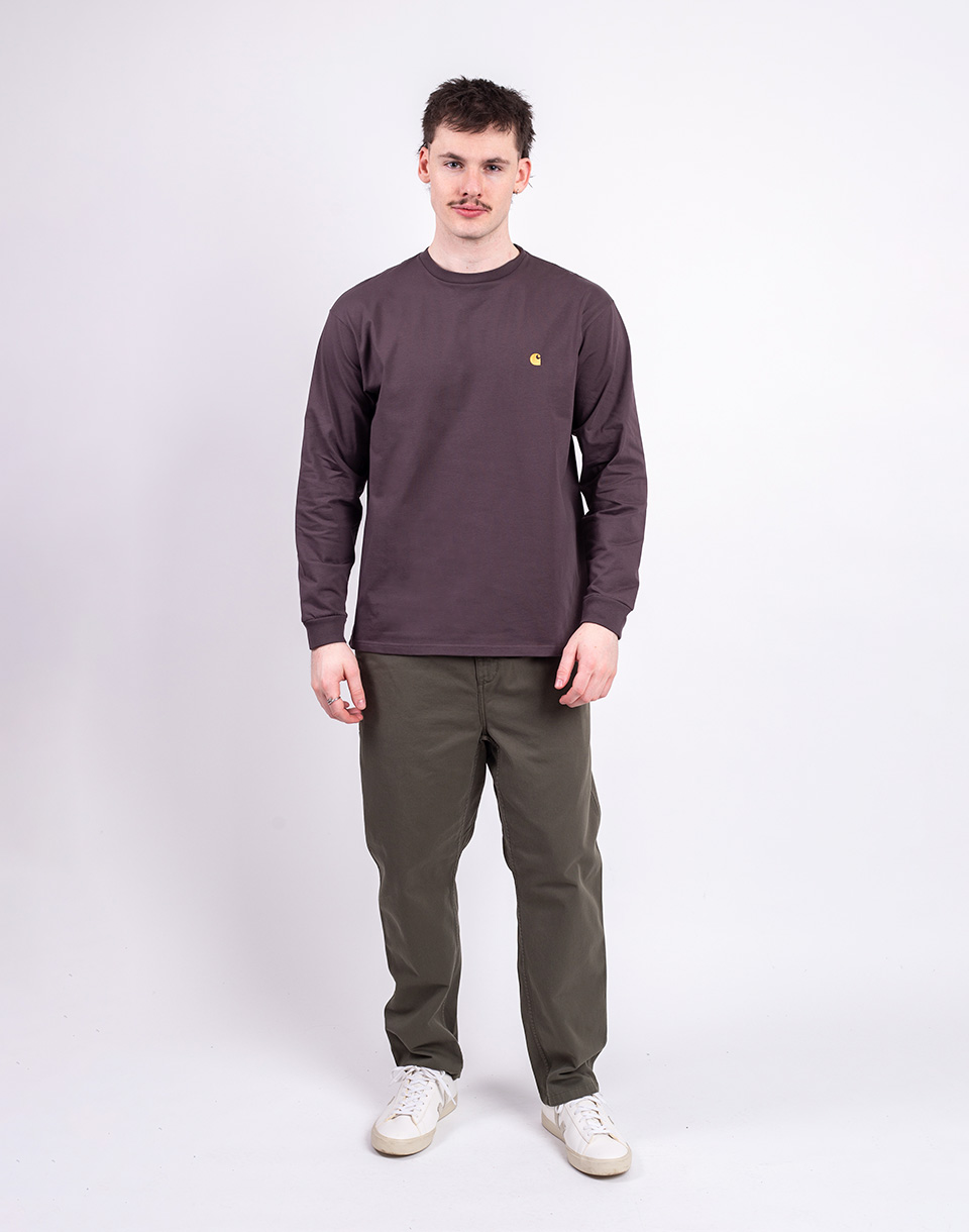 Carhartt WIP L/S Chase T-Shirt Shale/Gold M