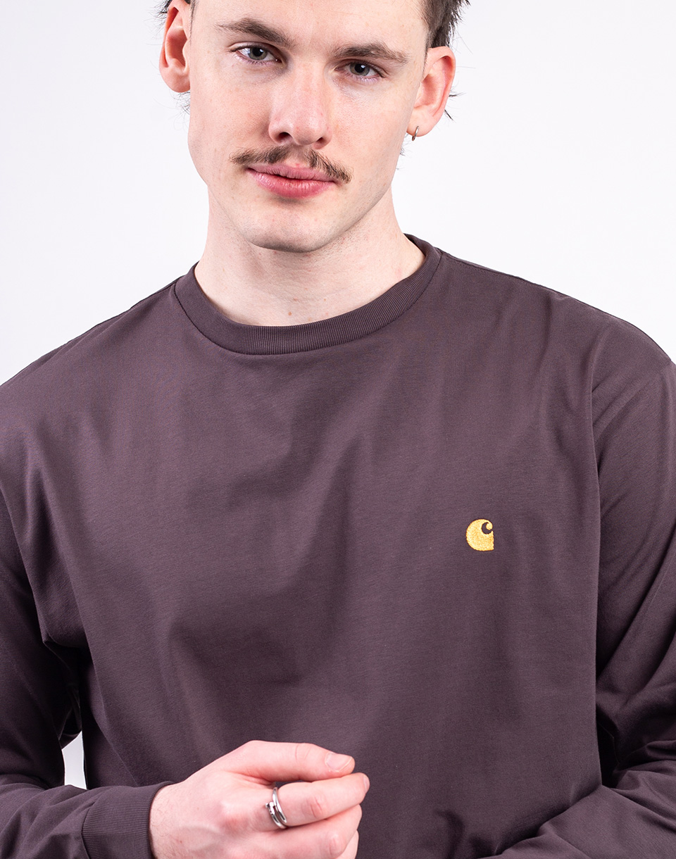 Carhartt WIP L/S Chase T-Shirt Shale/Gold M