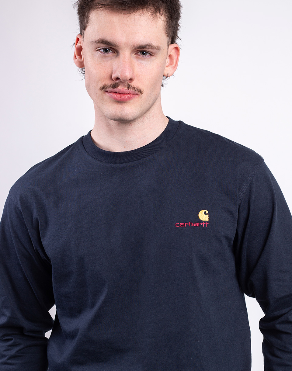 Carhartt WIP L/S American Script T-Shirt Deep Night M