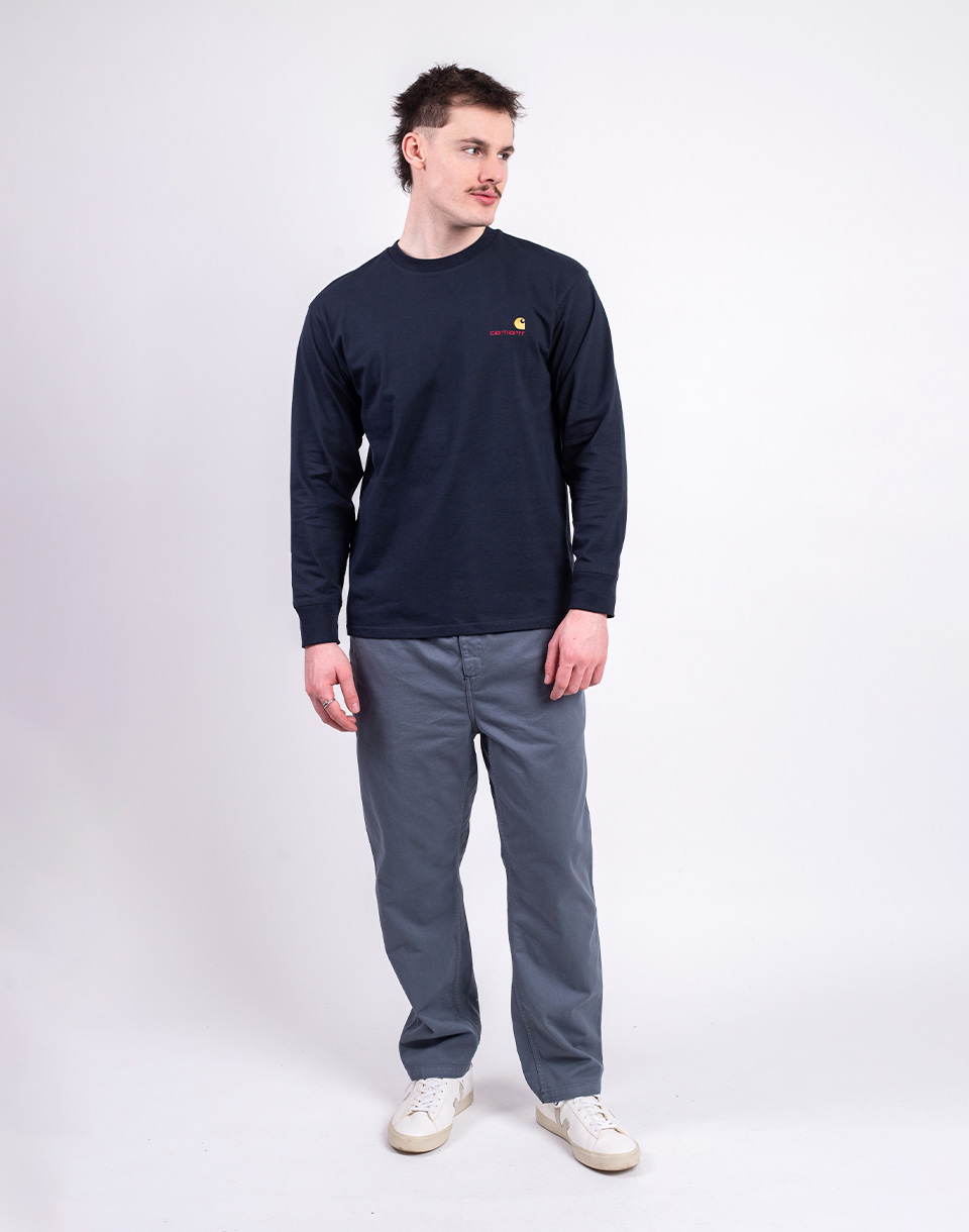 Carhartt WIP L/S American Script T-Shirt Deep Night M