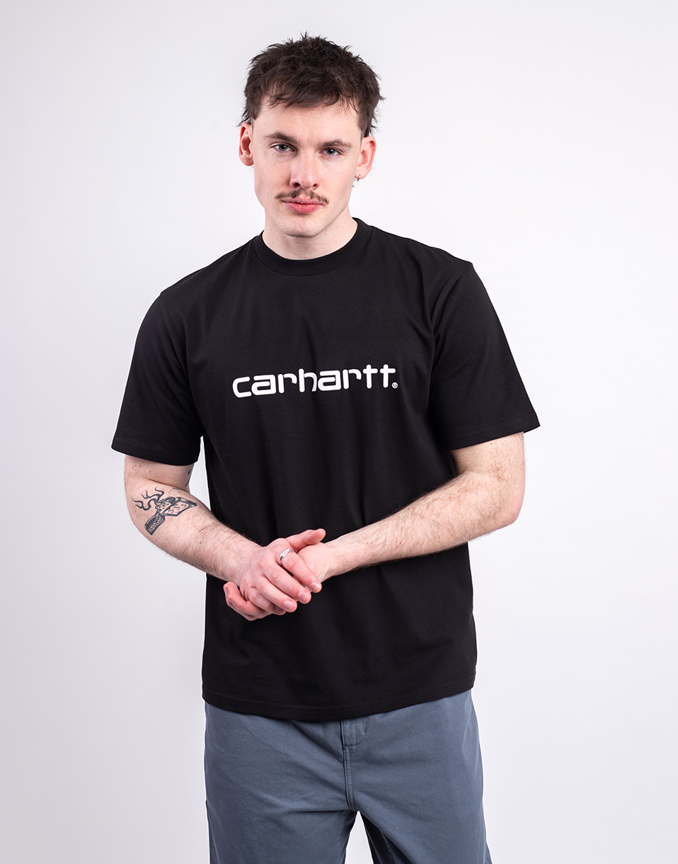 Tričko Carhartt WIP S/S Script T-Shirt Black/White