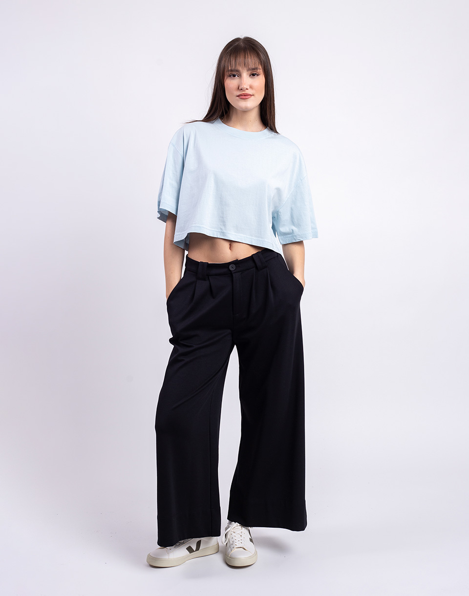 Organic Basics True Boxy Crop Tee Light Blue M