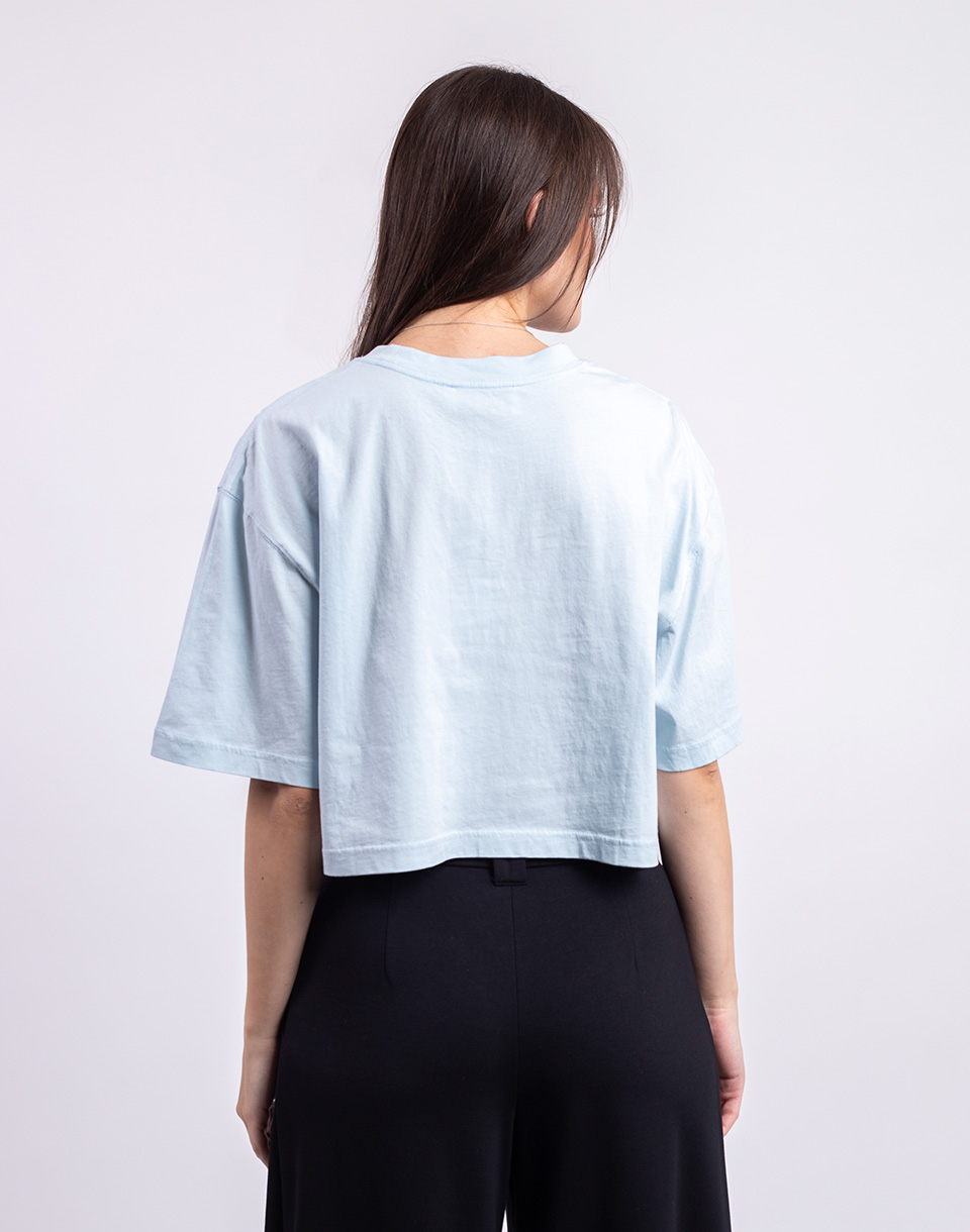 Organic Basics True Boxy Crop Tee Light Blue M