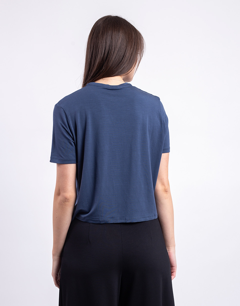 Organic Basics Soft Touch Boxy Tee Midnight Blue M