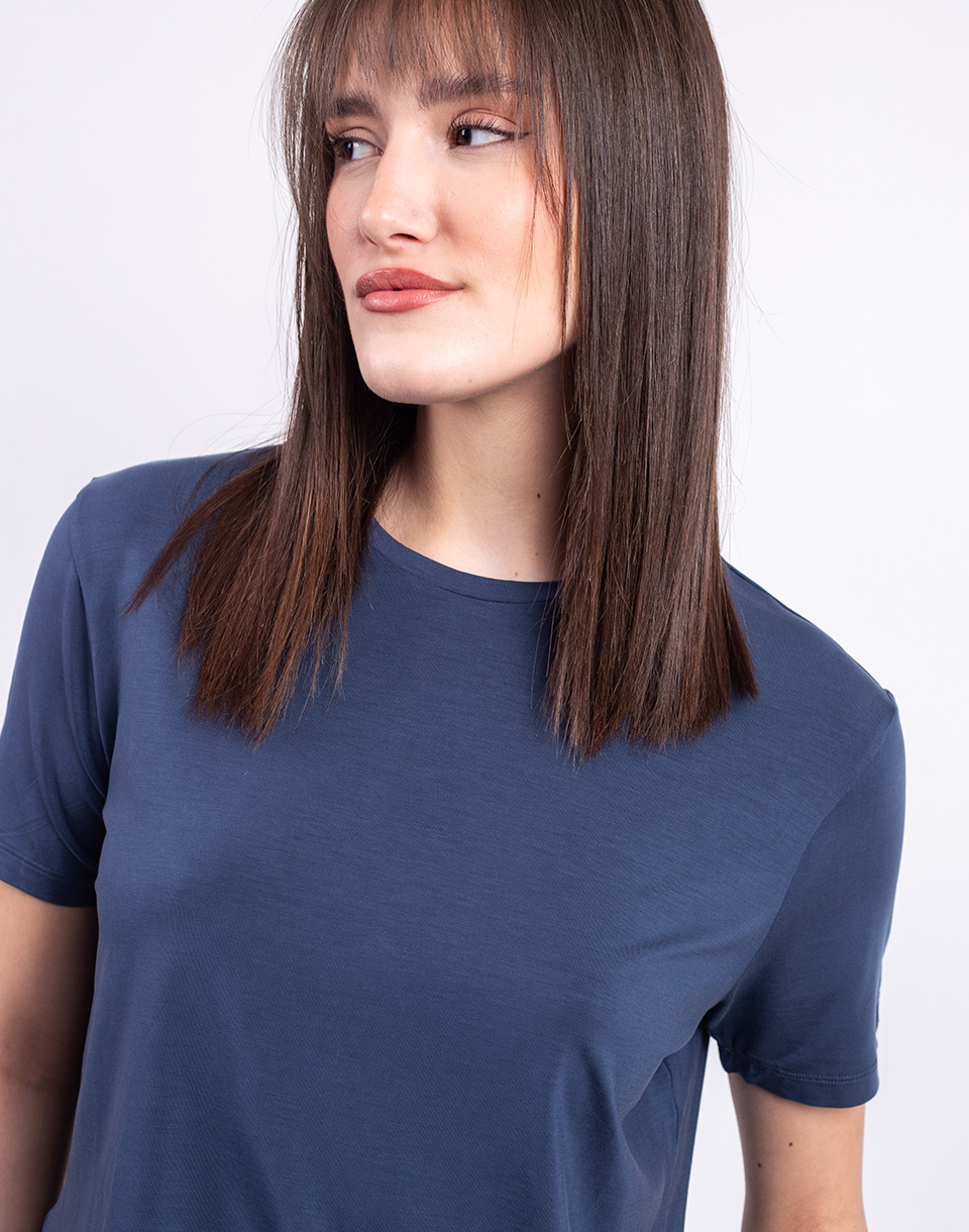 Organic Basics Soft Touch Boxy Tee Midnight Blue M