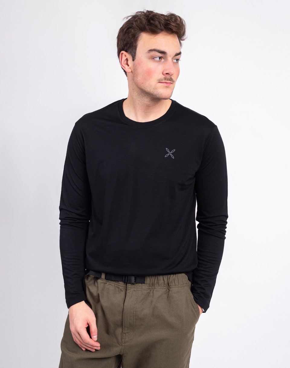 Tričko Montura Merino Mountain Maglia 90 BLACK