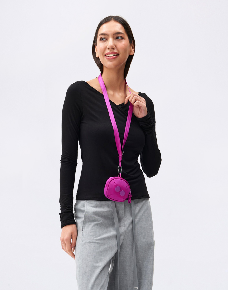 pinqponq Mini Pouch Crinkle Fuchsia