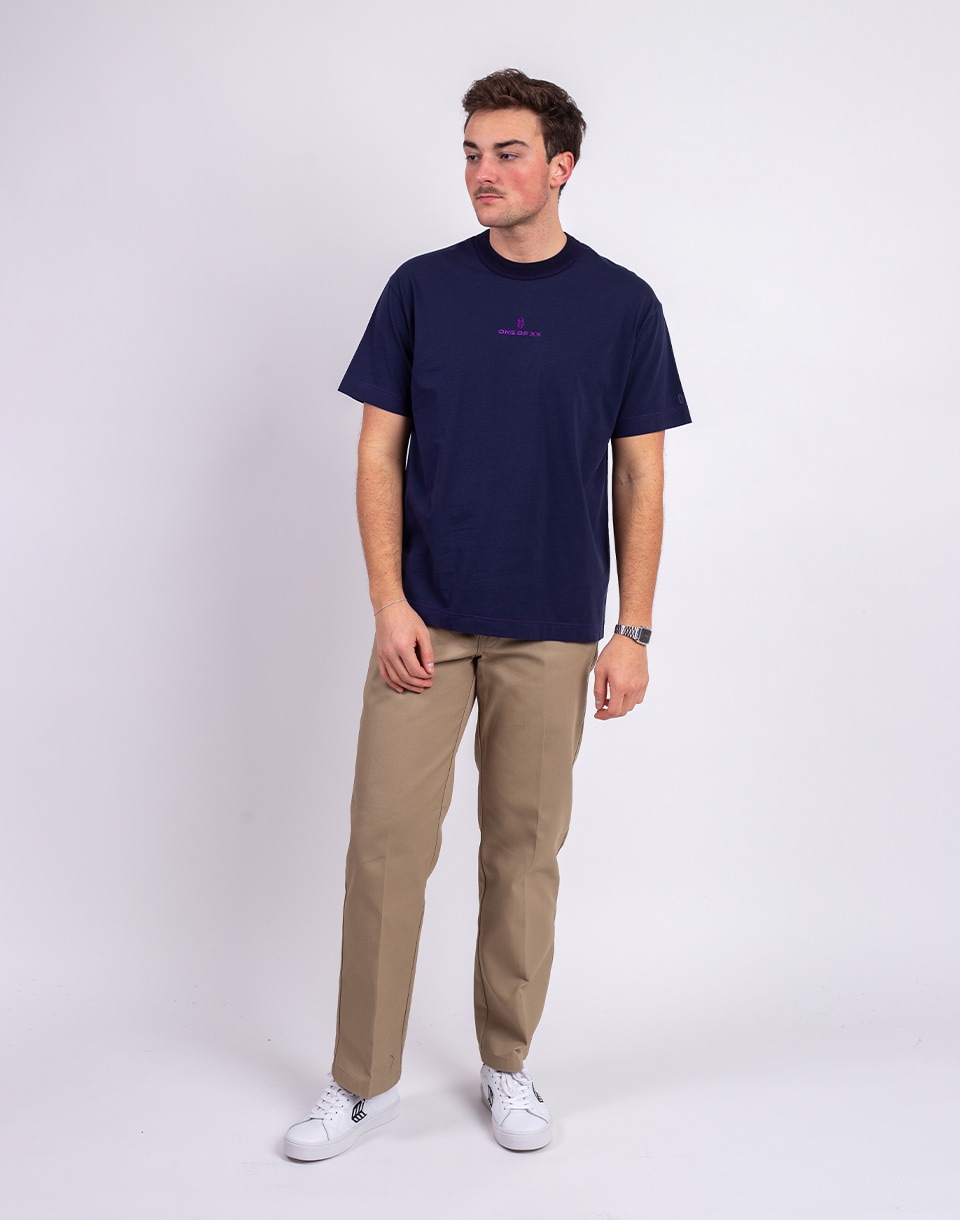 ONE OF XX Midnight Purple Embroidered Loose Fit T-shirt Midnight Purple L