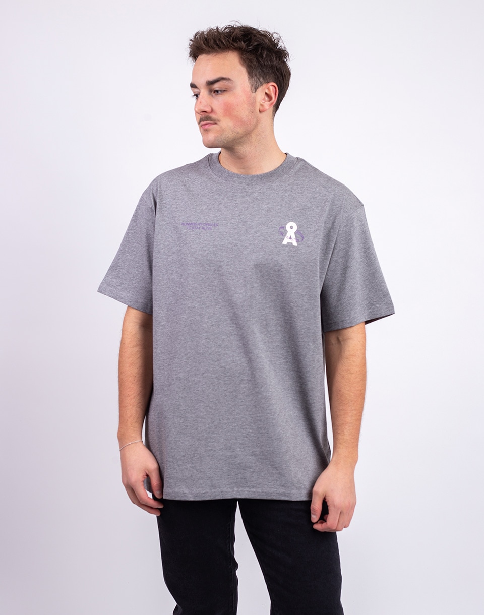 Tričko Armedangels Markos Un-wasted silver melange