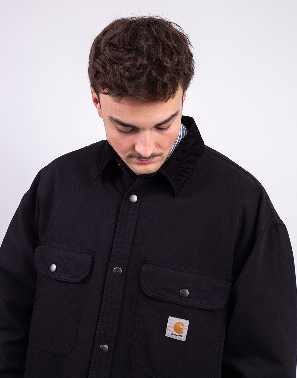 Carhartt WIP Košeľová bunda Prescott Black/Black garment dyed M
